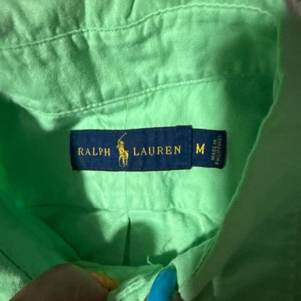 Polo Ralph Lauren Button-Down Shirt Size M Green Short Sleeve